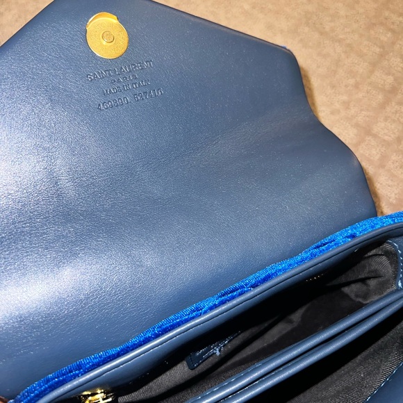 Yves Saint Laurent Blue Velvet Clutch - Picture 3 of 5
